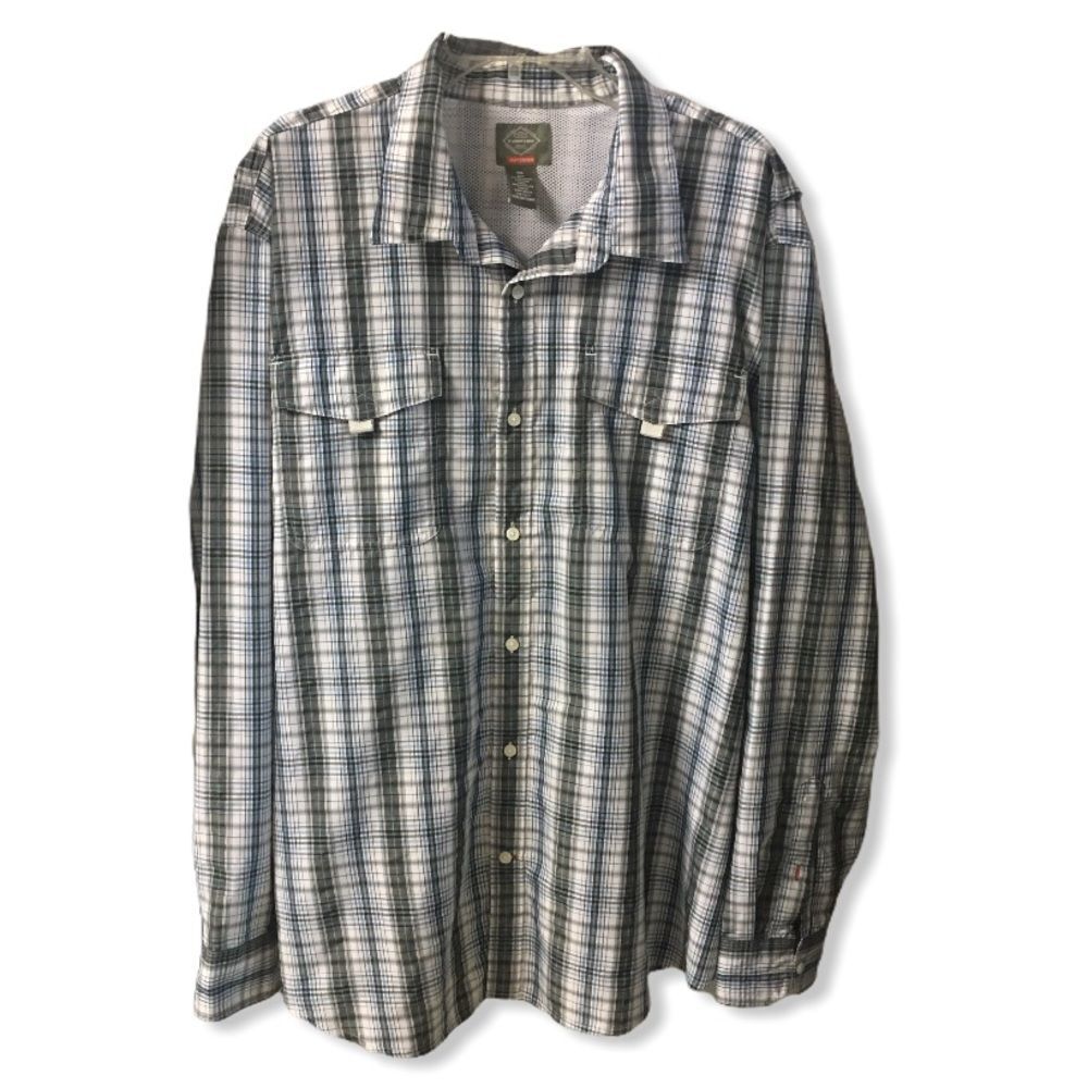 St. John’s Bay Outdoor Men’s Vented Plaid Long Sleeve Shirt XXL